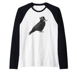 König Krähe Rabe mit Krone Vogel Raglan von Bird Birder & Birding Apparel Company