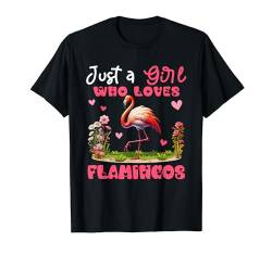 A Girl Loves Flamingos Costume Zoo Animal Lover Colorful T-Shirt von Bird Vacations Costume