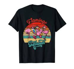 Flamingo Funny Squad Drei süße Flamingos Sonnenbrille Surfen T-Shirt von Bird Vacations Costume