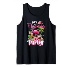 Let's Flocking Party Costume Flamingo Hawaii Funny Vacation Tank Top von Bird Vacations Costume