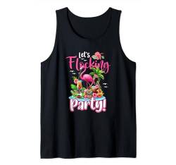 Let's Flocking Party Costume Flamingo Hawaii Summer Vacation Tank Top von Bird Vacations Costume