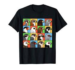 16 Cute Birds of Prey | Birdorable Raubvögel, Falken, Adler T-Shirt von Birdorable
