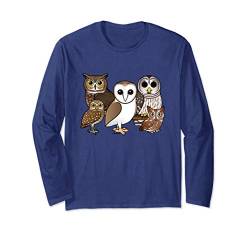 Five Different Birdorable Cartoon Owls | Nordamerika Eulen Langarmshirt von Birdorable