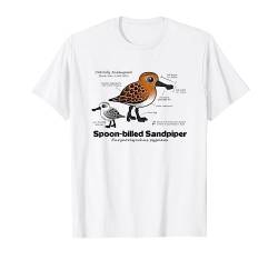 Spoon-billed Sandpiper Statistics Cartoon Löffelstrandläufer T-Shirt von Birdorable
