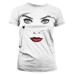 Offizielles Lizenzprodukt Harley Quinn Face-Up Damen T-Shirt (Weiß), S von Birds of Prey