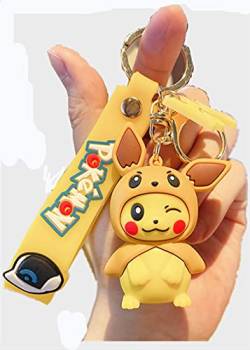 Bireegoo Pokémon Schlüsselanhänger,Pokemon Figuren Anime Elf Schlüsselbund, Telefon Schlüsselring Tasche Anhänger Erwachsene Und Kinder Schlüsselbund von Bireegoo