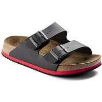 Birkenstock Sandale Arizona Superlauf, Birko-Flor, schwarz/rot Clog von Birkenstock