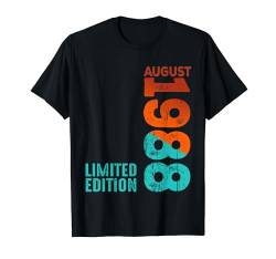 August 1988 Jahr 1988 Retro 1988 Vintage 1988 seit 1988 T-Shirt von Birth Since Month Of August Retro Vintage Year