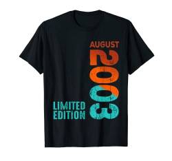 August 2003 Jahr 2003 Retro 2003 Vintage 2003 seit 2003 T-Shirt von Birth Since Month Of August Retro Vintage Year