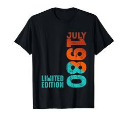Juli 1980 Jahr 1980 Retro 1980 Vintage 1980 seit 1980 T-Shirt von Birth Since Month Of July Retro Vintage Year