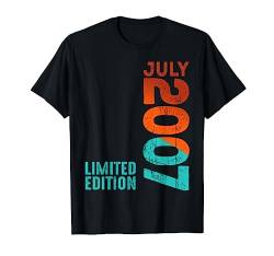 Juli 2007 Jahr 2007 Retro 2007 Vintage 2007 seit 2007 T-Shirt von Birth Since Month Of July Retro Vintage Year