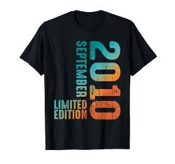 2010 Limited Edition September 2010 Jahr 2010 Retro 2010 T-Shirt von Birth Since Month Of September Retro Vintage Year