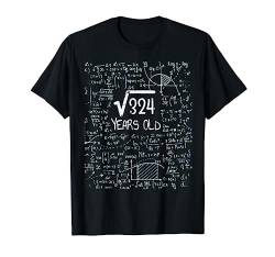 18 Jahre altes quadratisches Wurzelmuster aus 324 Mathe, Design zum 18. Geburtstag T-Shirt von Birthday Design For Physics & Science Lovers