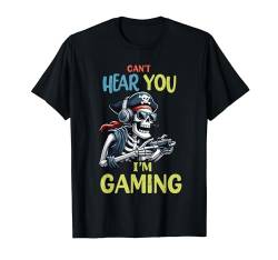 Video Gaming Lustige Piraten Gamer Skull Sonnenbrille Halloween T-Shirt von Birthday Gamer Level Unlocked Tees