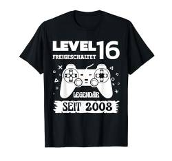 16 Level Legendär Seit 2008 Kinder Geburtstag 16 Jahre Gamer T-Shirt von Birthday Geburtstag Designs24