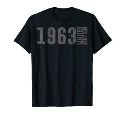 Distressed Grey Coloured Limited Edition und geboren 1963 T-Shirt von Birthday Gifts Limited Edition with Year of Birth