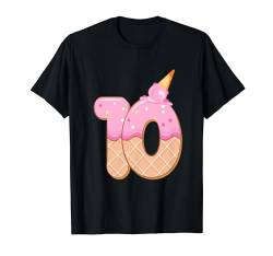 10. Geburtstag, Mädchen 10 Jahre, Eiscreme, Nummer 10 T-Shirt von Birthday Girl by Content Design Studio