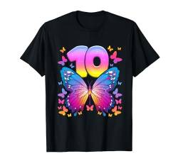 10. Geburtstag, Mädchen 10 Jahre, Schmetterling, Nummer 10 T-Shirt von Birthday Girl by Content Design Studio