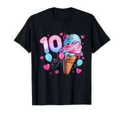 10. Geburtstag Mädchen 10 Jahre, Eiscreme, Nummer 10 T-Shirt von Birthday Girl by Content Design Studio