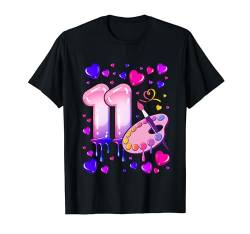 11. Geburtstag, Mädchen 11 Jahre, Malerei, Nummer 11 T-Shirt von Birthday Girl by Content Design Studio