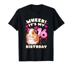 16. Geburtstag Mädchen 16 Jahre, Meerschweinchen T-Shirt von Birthday Girl by Content Design Studio