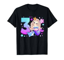 3. Geburtstag Mädchen 3 Jahre, Meerjungfrau, Nummer 3 T-Shirt von Birthday Girl by Content Design Studio