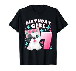 7. Geburtstag, Mädchen 7 Jahre, Hund, Welpe, Nummer 7 T-Shirt von Birthday Girl by Content Design Studio