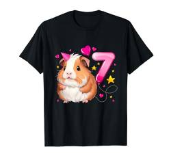 7. Geburtstag Mädchen 7 Jahre, Meerschweinchen T-Shirt von Birthday Girl by Content Design Studio