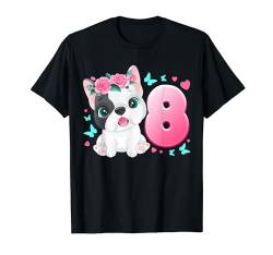 8. Geburtstag, Mädchen 8 Jahre, Hund, Welpe, Nummer 8 T-Shirt von Birthday Girl by Content Design Studio