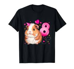 8. Geburtstag Mädchen 8 Jahre, Meerschweinchen T-Shirt von Birthday Girl by Content Design Studio