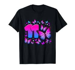 Geburtstag Mädchen 11 Jahre alt, Schmetterling, Nummer 11 T-Shirt von Birthday Girl by Content Design Studio