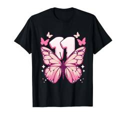 Geburtstagskind 11 Jahre, Schmetterlinge und Nummer 11 T-Shirt von Birthday Girl by Content Design Studio