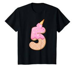 Kinder 5. Geburtstag, Mädchen 5 Jahre, Eiscreme, Nummer 5 T-Shirt von Birthday Girl by Content Design Studio