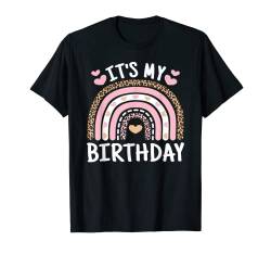 Funny It's My Birthday Pink Leopard Rainbow Happy Birthday T-Shirt von Birthday Outfits Men Women Boys Girls Kids Clothes