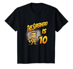 Kinder Dieser Superheld ist ein 10-jähriger Junge zum 10. Geburtstag T-Shirt von Birthday Party Apparel For Kids