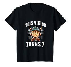 Kinder Dieser Wikinger wird 7 Jahre alt und wird zum 7. Geburtstag T-Shirt von Birthday Party Apparel For Kids