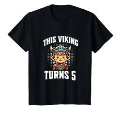 Kinder Dieser Wikinger wird zum 5. Geburtstag 5 Jahre alt T-Shirt von Birthday Party Apparel For Kids