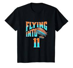 Kinder Luftschiff Zeppelin Flying Into 11 Year Old 11th Birthday Boy T-Shirt von Birthday Party Apparel For Kids