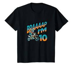 Kinder Motocross-Bike Braaaap Ich bin 10 Jahre alt, Junge zum 10. Geburtstag T-Shirt von Birthday Party Apparel For Kids