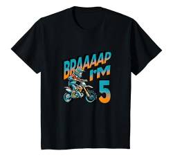 Kinder Motocross-Bike Braaaap Ich bin 5 Jahre alt, 5. Geburtstag, Junge T-Shirt von Birthday Party Apparel For Kids