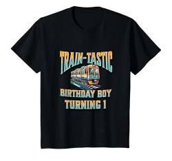 Kinder Train-Tastic 1-jähriges Kind zum 1. Geburtstag T-Shirt von Birthday Party Apparel For Kids