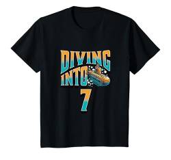 Kinder U-Boot Diving Into 7 Year Old 7th Birthday Boy T-Shirt von Birthday Party Apparel For Kids