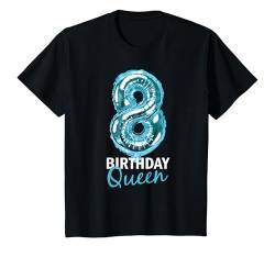 Kinder 8 Jahre Geburtstag Mädchen Geburtstagsballons Ballons Print T-Shirt von Birthday Queen Outfit Für Mädchen