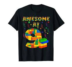 Geburtstag Shirt für Jungen Alter 9 Neun Blocks Bricks Thema von Birthday TShirts By Kela Essentials