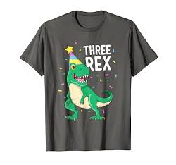 Three Rex 3rd Birthday Boy T-Rex Dinosaur Party Happy Third T-Shirt von Birthdays by 14th Floor