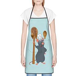 Gremy Ratatouille Anyone Can Cook Remy-Schürze für Damen und Herren, mit Tasche, wasserdicht, verstellbar, lustige Küchenschürze zum Kochen, Backen, Blau, Siehe Abbildung, One size von Bisch