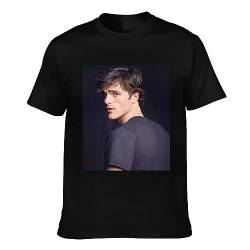 Jacob Elordi T-Shirt für Herren, langärmelig, modisch, Freizeit-T-Shirt, Schwarz, Schwarz , S von Bisch