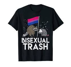 Bisexual Trash Raccoon Opossum Flag Bi Pride Flag LGBTQ T-Shirt von Bisexual Shirts LGBT Pride Bi Men Women Gift