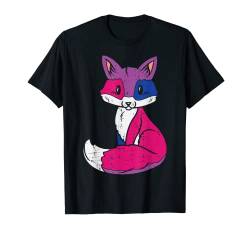 Fox Animal LGBTQ Bisexual Flag Gay Pride Ally Bi Men Women T-Shirt von Bisexual Shirts LGBT Pride Bi Men Women Gift