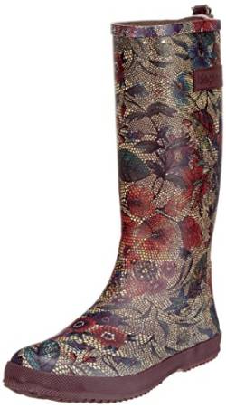 Bisgaard Damen Flower Gummistiefel, Mehrfarbig (174 Bordeaux-Flowers) von Bisgaard